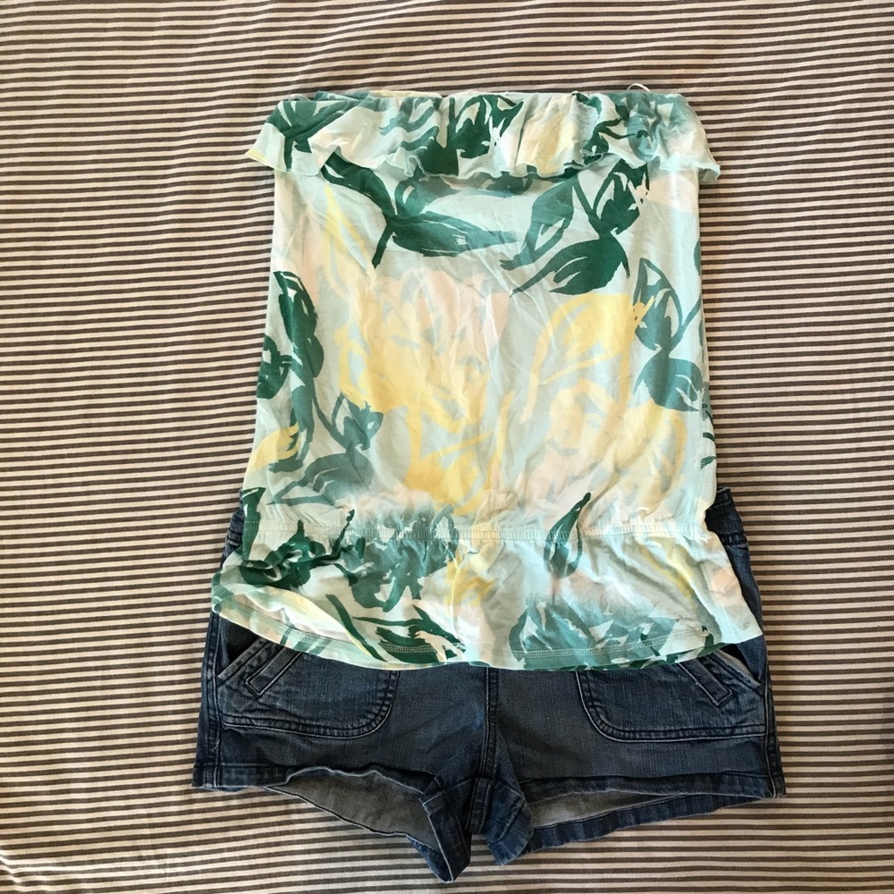 American Eagle floral tube top